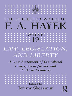 cover image of Law, Legislation, and Liberty